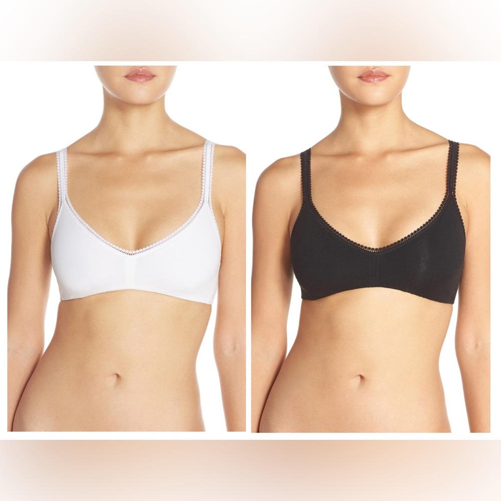 (2) ON GOSSAMER Women's Cotton Bralette